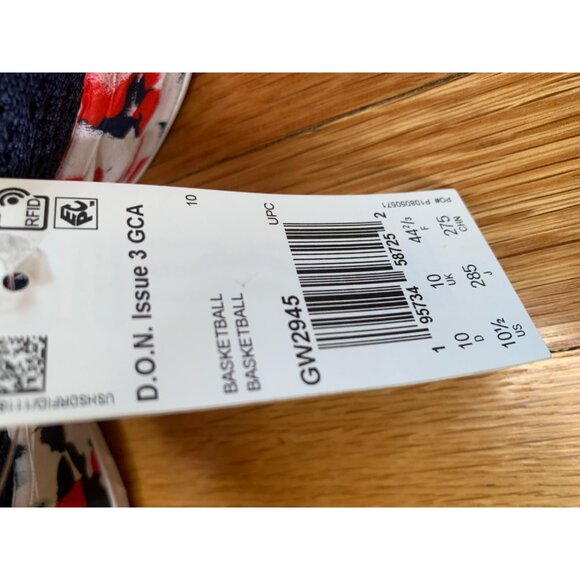 Mens 10.5 Adidas D.O.N. Issue #3 GCA Team USA Athletic Basketball Shoes GW2945 - Picture 6 of 6